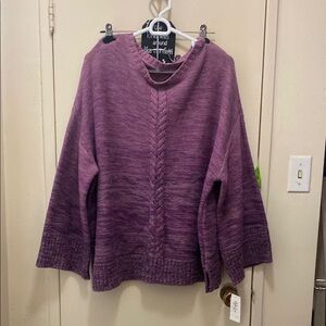 Style & Co Purple Cowl Neck Sweater with Soft Texture